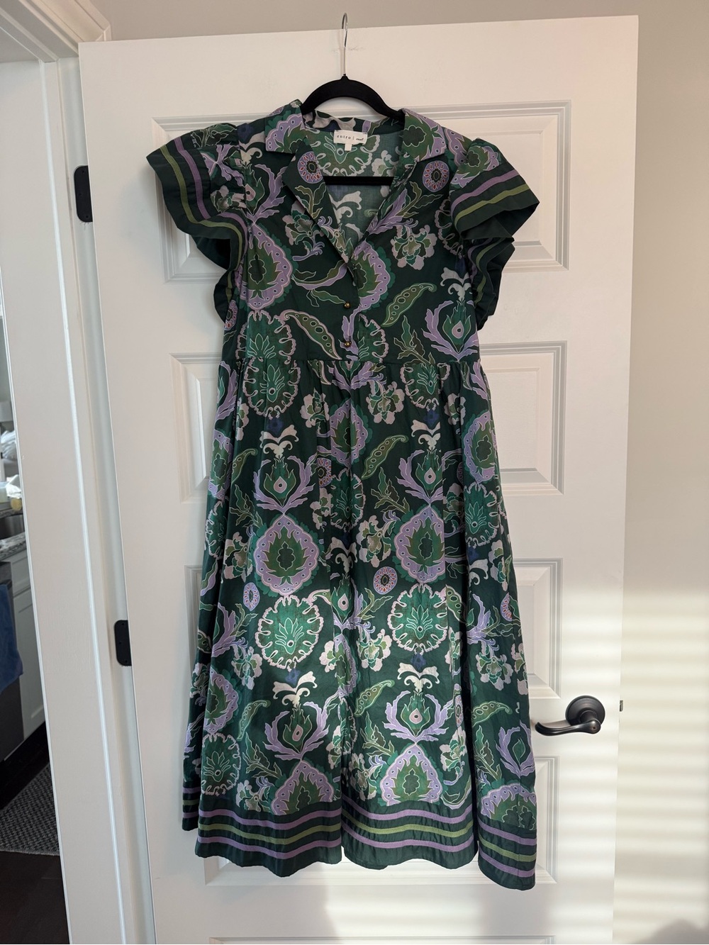 NWOT Entro Green Floral Midi Dress